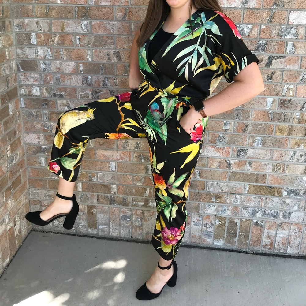Zara Tropical Jumpsuit Large